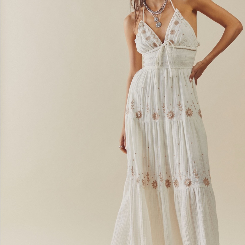 Free People Real Love Embroidered Dress